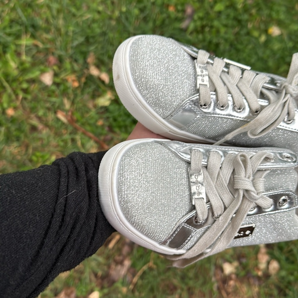 EUC bebe sport Silver Glitter Sneakers - Picture 3 of 7